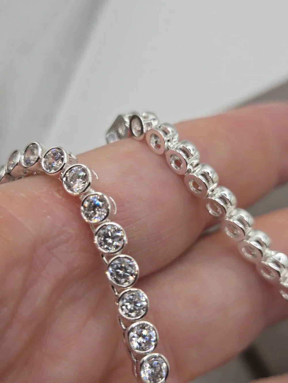 J. Crew Round Cubic Zirconia Bezel-Set Tennis Choker Necklace 16